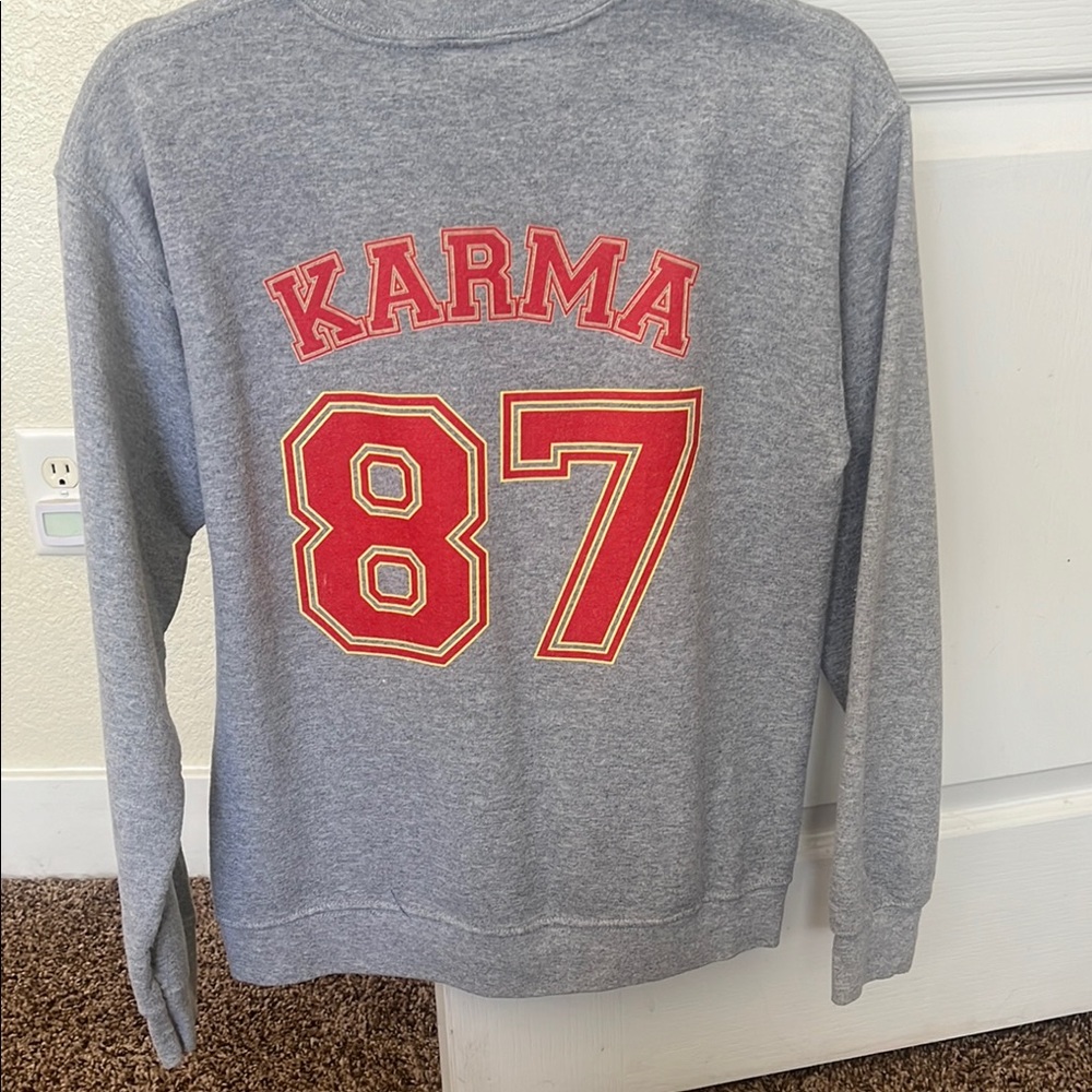 Gray Sweatshirt with Red Karma 87 Design